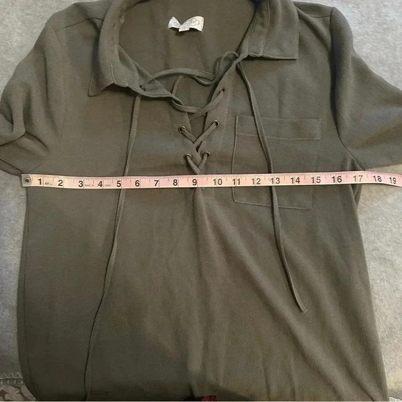 Mud Pie Kinsley Lace Up Dress Olive size S - Picture 2 of 8